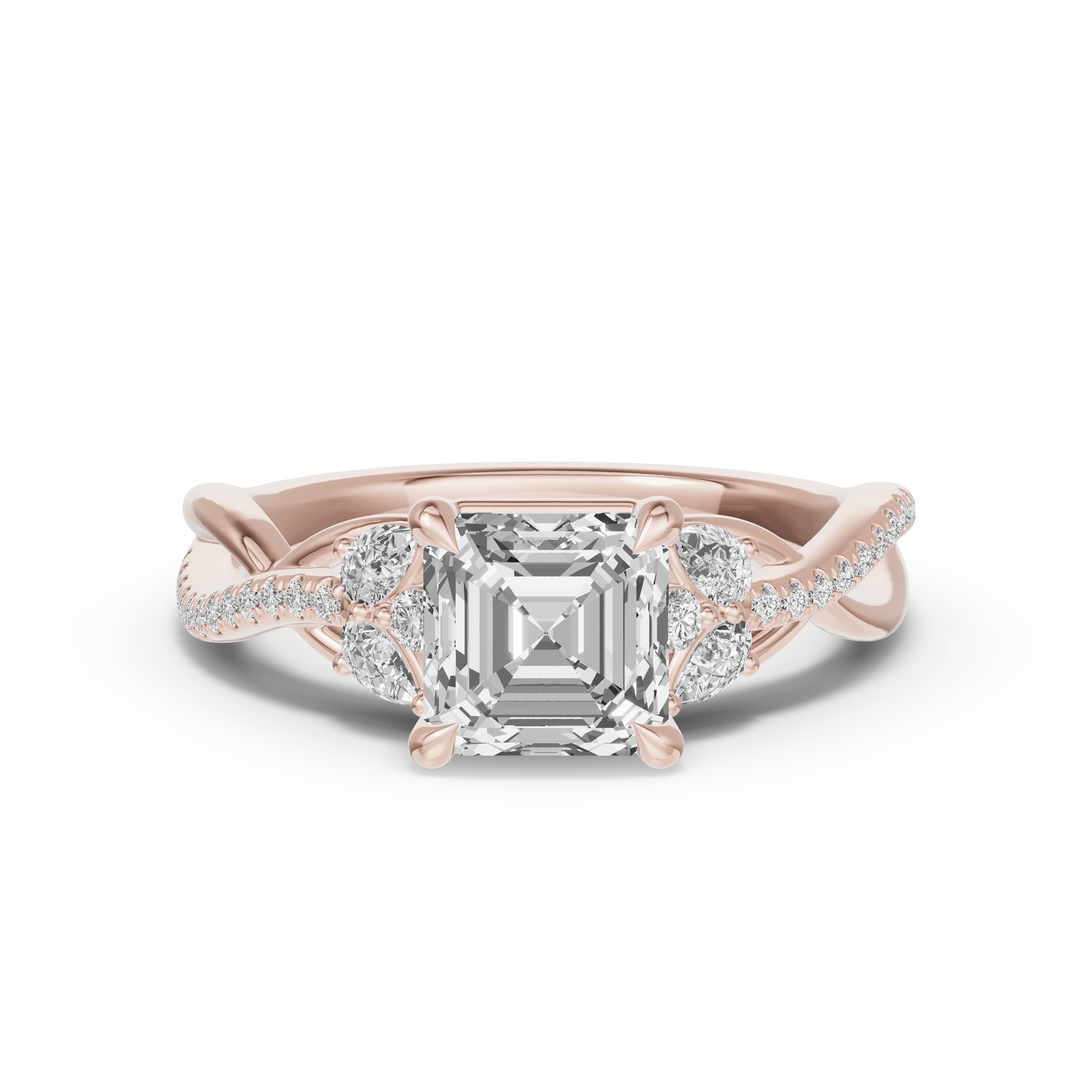 Papillon Twist Pavé Engagement Ring