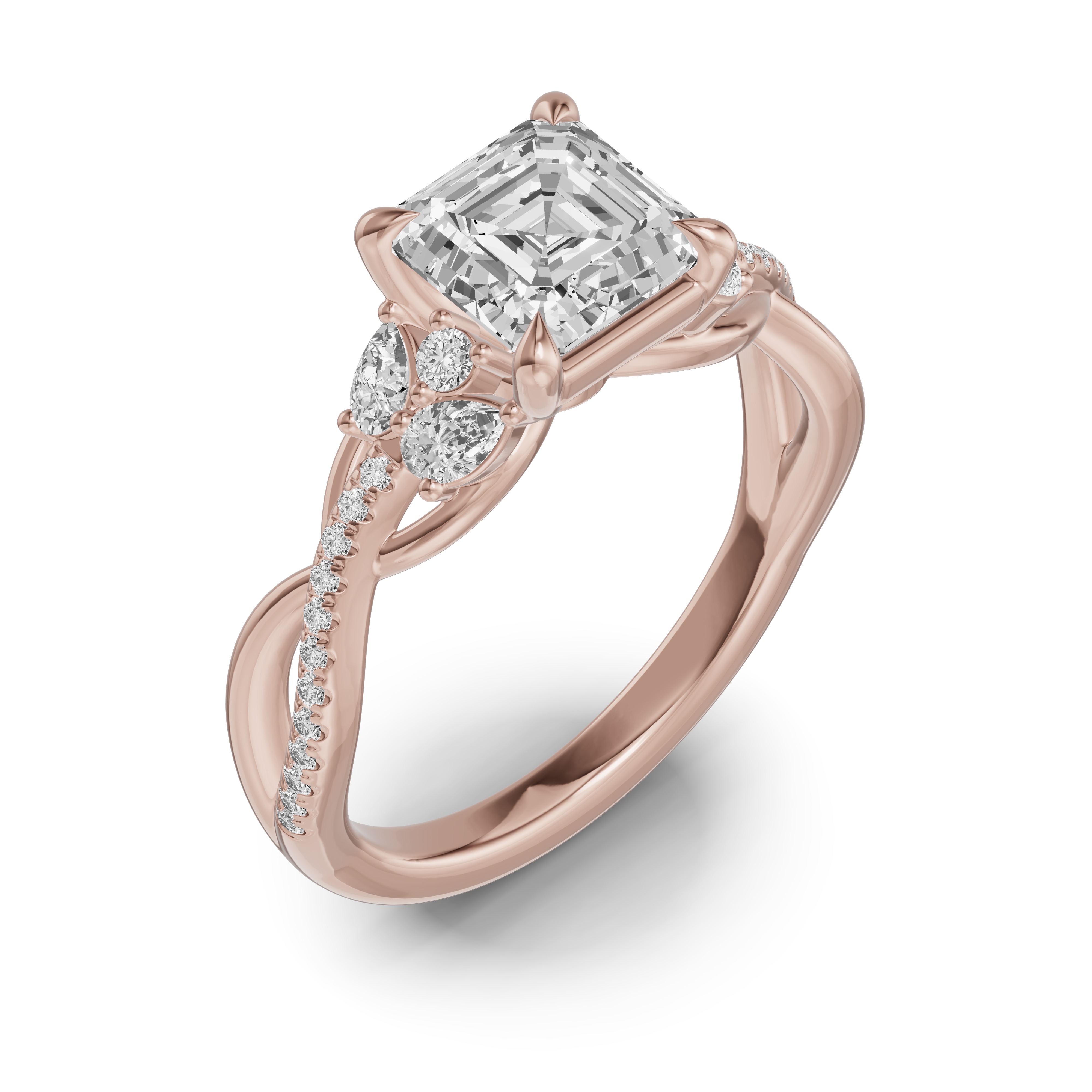 Papillon Twist Pavé Engagement Ring