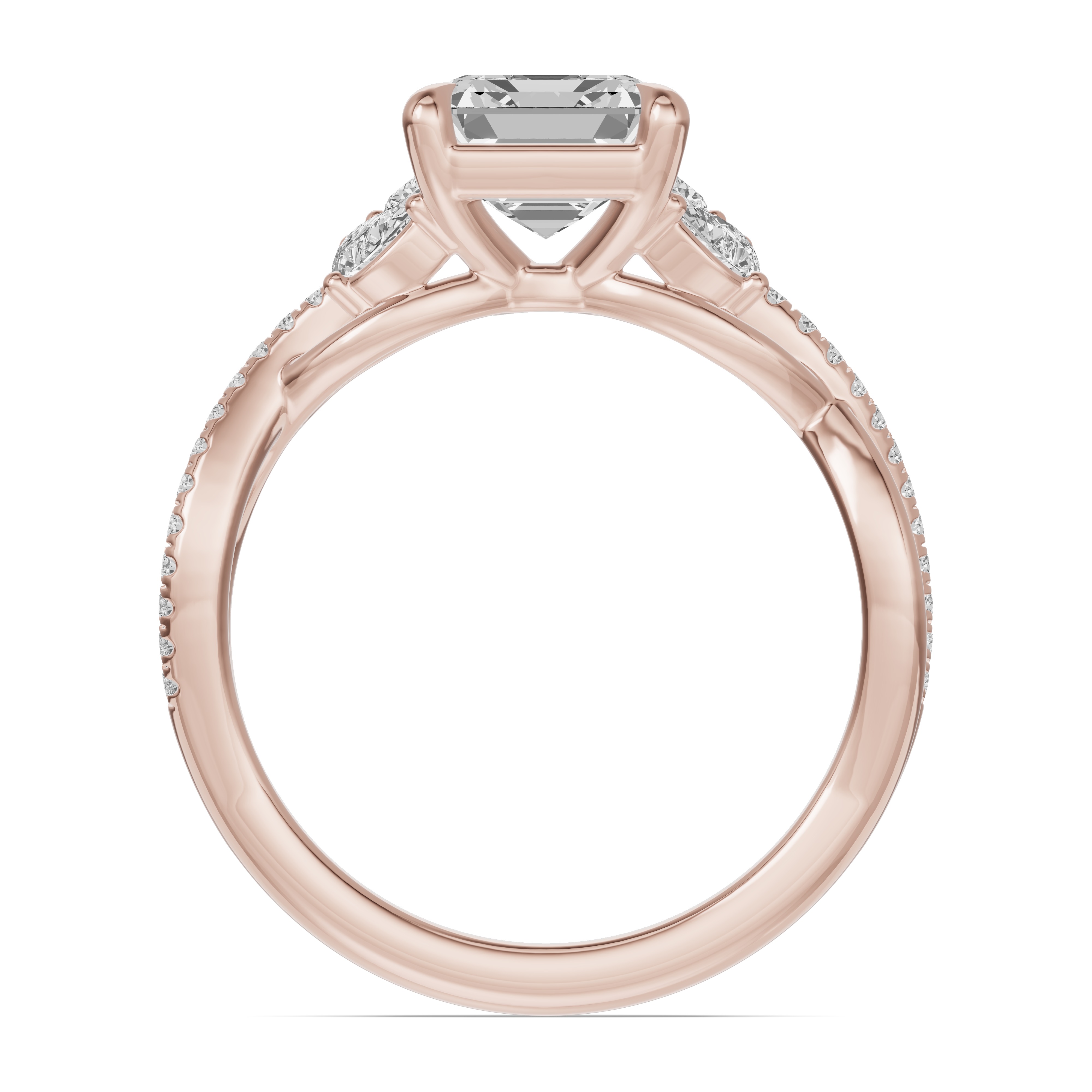 Papillon Twist Pavé Engagement Ring