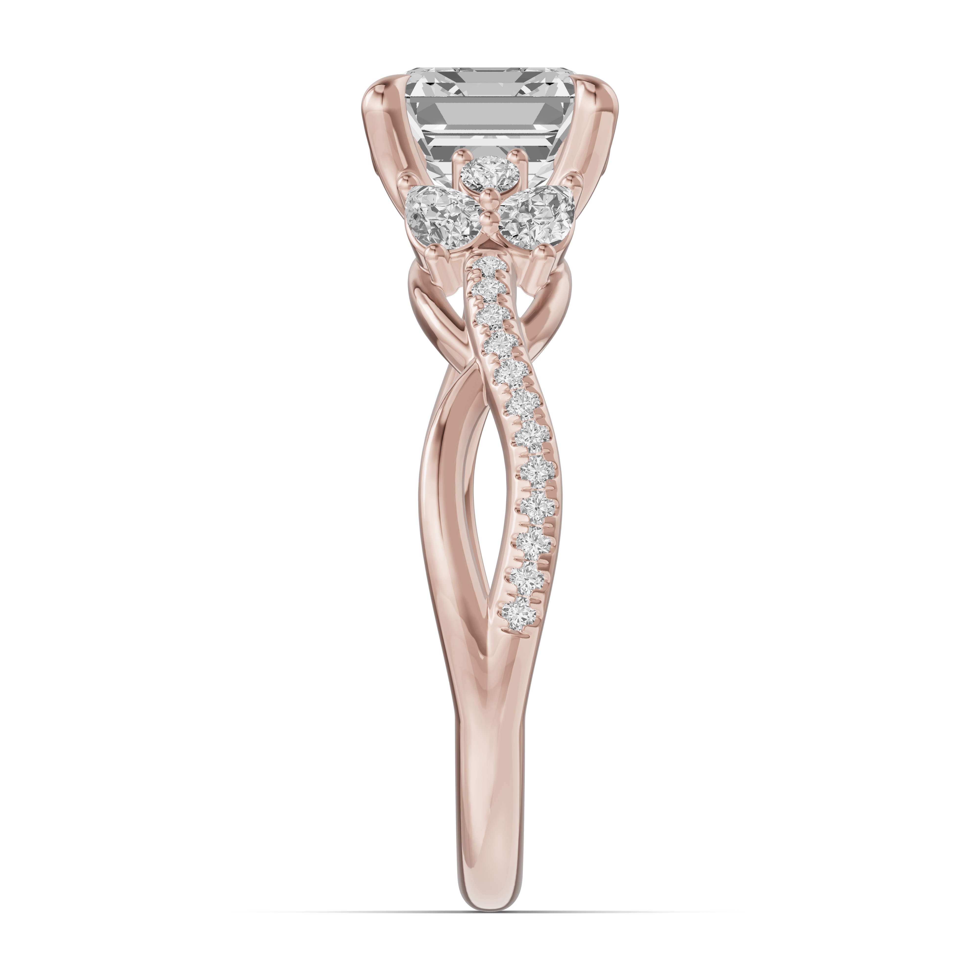 Papillon Twist Pavé Engagement Ring