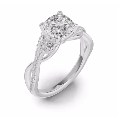 Papillon Twist Pavé Engagement Ring
