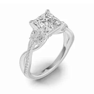 Papillon Twist Pavé Engagement Ring