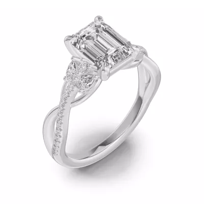 Papillon Twist Pavé Engagement Ring