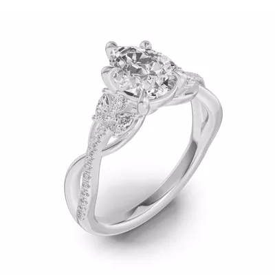 Papillon Twist Pavé Engagement Ring