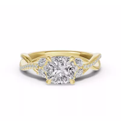 Papillon Twist Pavé Engagement Ring