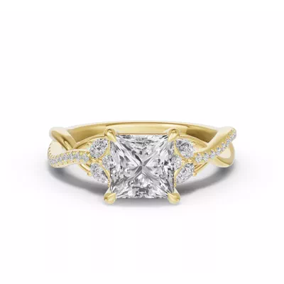 Papillon Twist Pavé Engagement Ring