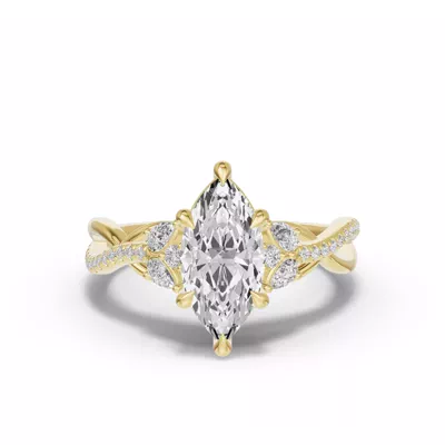 Papillon Twist Pavé Engagement Ring