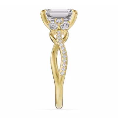 Papillon Twist Pavé Engagement Ring