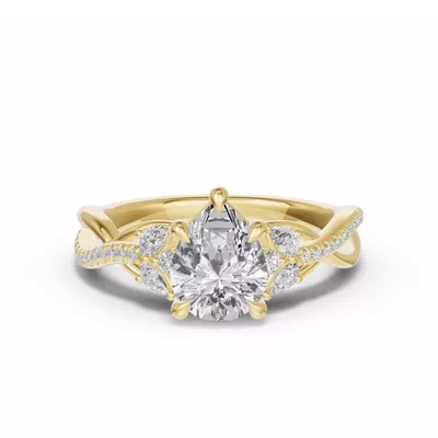 Papillon Twist Pavé Engagement Ring