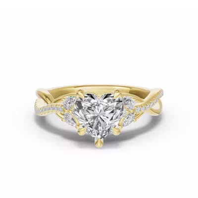 Papillon Twist Pavé Engagement Ring