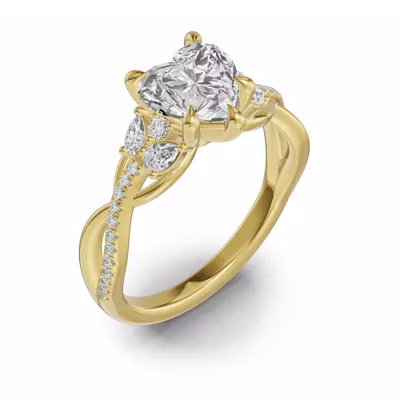 Papillon Twist Pavé Engagement Ring