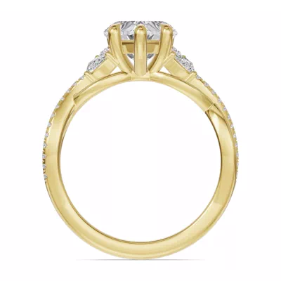 Papillon Twist Pavé Engagement Ring
