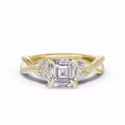 Papillon Twist Pavé Engagement Ring