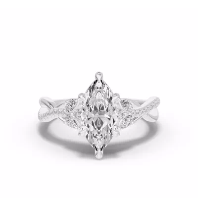 Papillon Twist Pavé Engagement Ring
