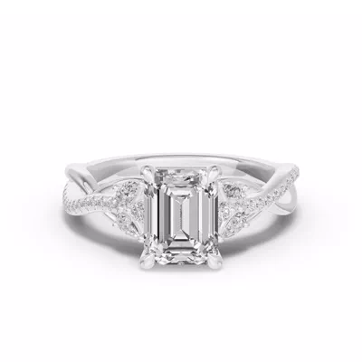 Papillon Twist Pavé Engagement Ring