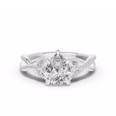 Papillon Twist Pavé Engagement Ring