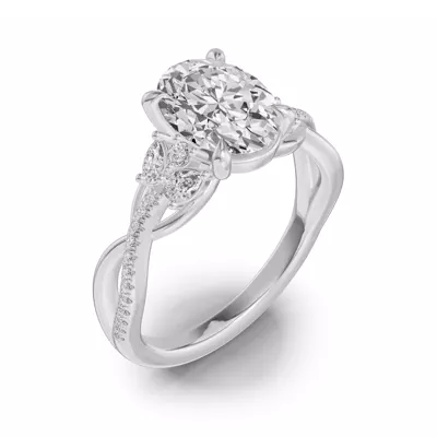 Papillon Twist Pavé Engagement Ring