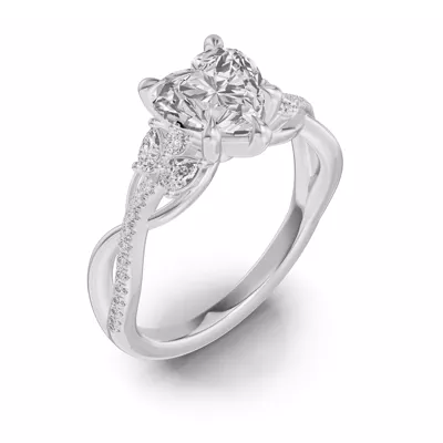 Papillon Twist Pavé Engagement Ring