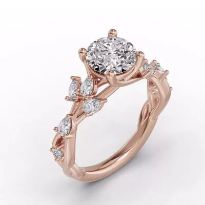 Botanical Twist Engagement Ring