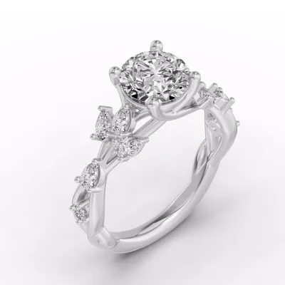 Botanical Twist Engagement Ring