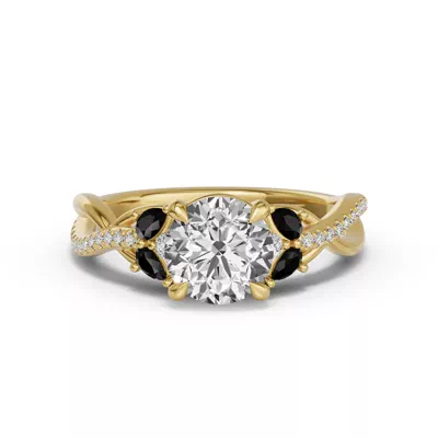Papillon Twist Pavé Black Diamond Engagement Ring