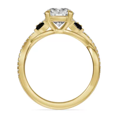 Papillon Twist Pavé Black Diamond Engagement Ring