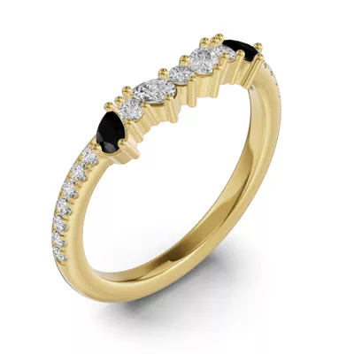 Papillon Pavé Black Diamond Band