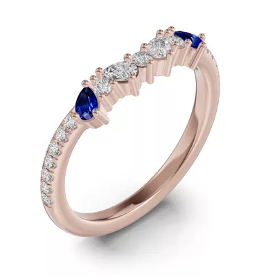 Papillon Pavé Sapphire Band