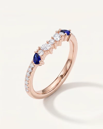 Papillon Pavé Sapphire Band