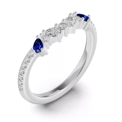 Papillon Pavé Sapphire Band