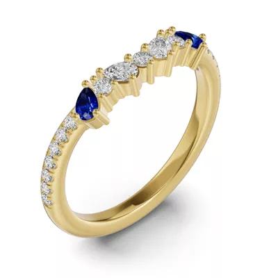 Papillon Pavé Sapphire Band