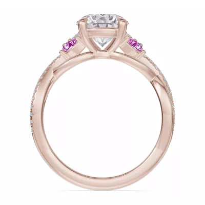 Papillon Twist Pavé Pink Sapphire Engagement Ring