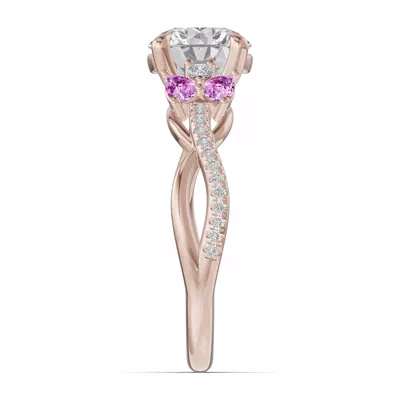 Papillon Twist Pavé Pink Sapphire Engagement Ring