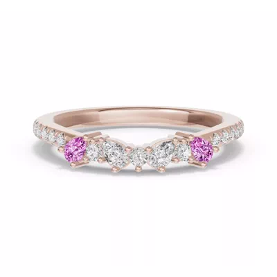 Papillon Pavé Pink Sapphire Band