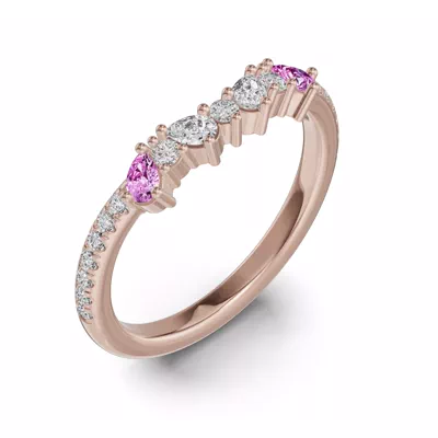Papillon Pavé Pink Sapphire Band