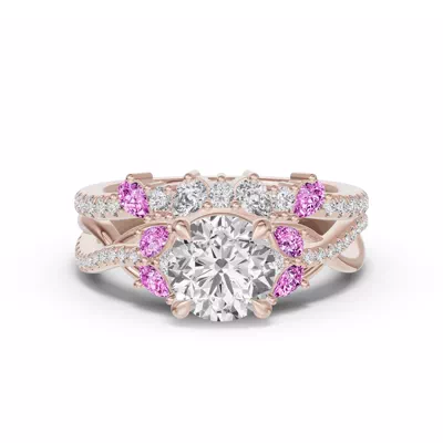 Papillon Pavé Pink Sapphire Band