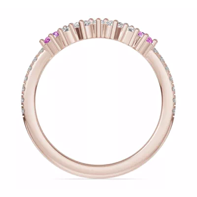 Papillon Pavé Pink Sapphire Band