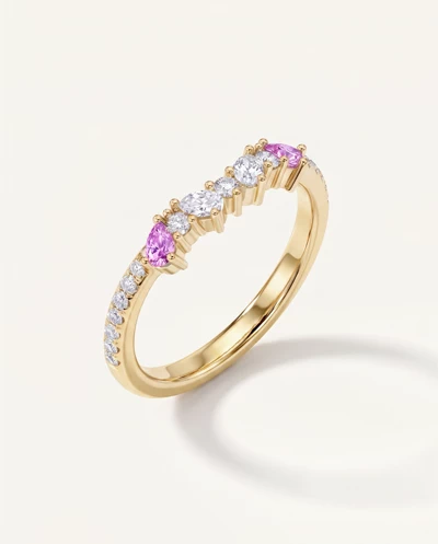 Papillon Pavé Pink Sapphire Band
