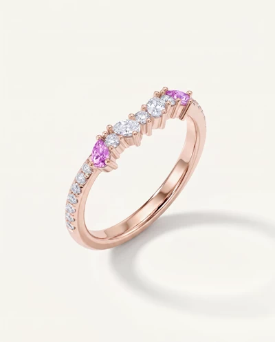 Papillon Pavé Pink Sapphire Band