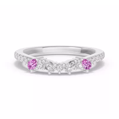 Papillon Pavé Pink Sapphire Band