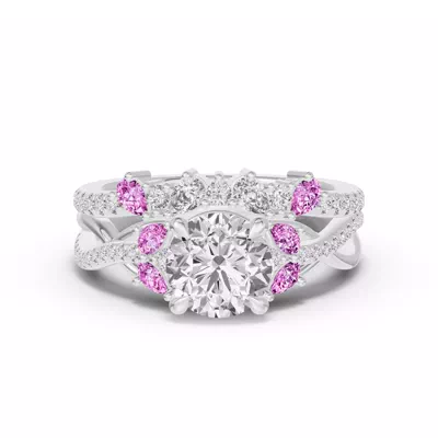 Papillon Pavé Pink Sapphire Band