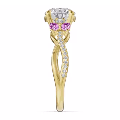 Papillon Twist Pavé Pink Sapphire Engagement Ring