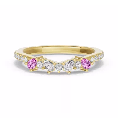 Papillon Pavé Pink Sapphire Band