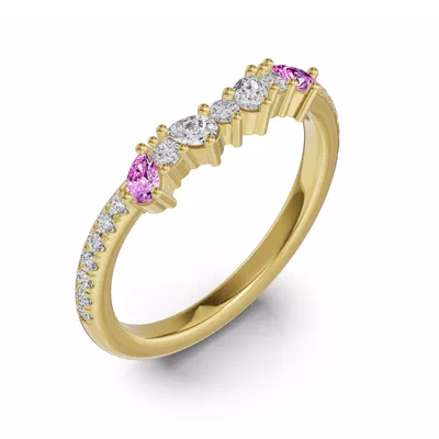 Papillon Pavé Pink Sapphire Band