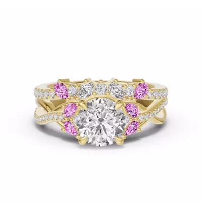 Papillon Pavé Pink Sapphire Band