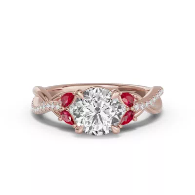 Papillon Twist Pavé Ruby Engagement Ring