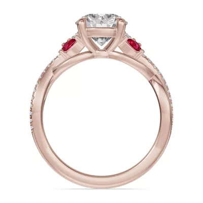 Papillon Twist Pavé Ruby Engagement Ring