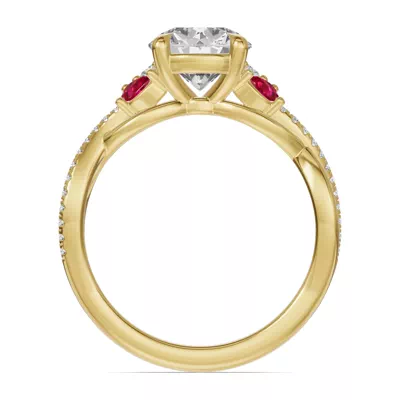 Papillon Twist Pavé Ruby Engagement Ring