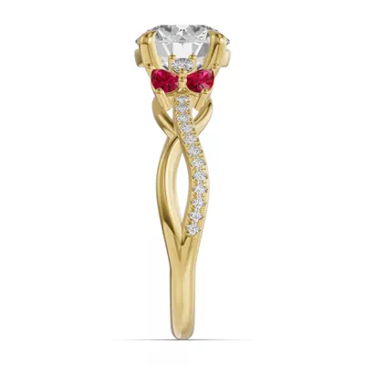 Papillon Twist Pavé Ruby Engagement Ring