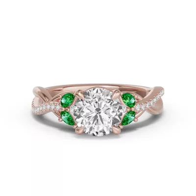 Papillon Twist Pavé Tsavorite Engagement Ring